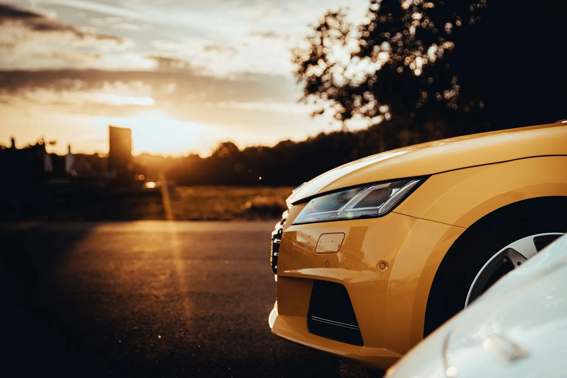 Yellow Audi TT front