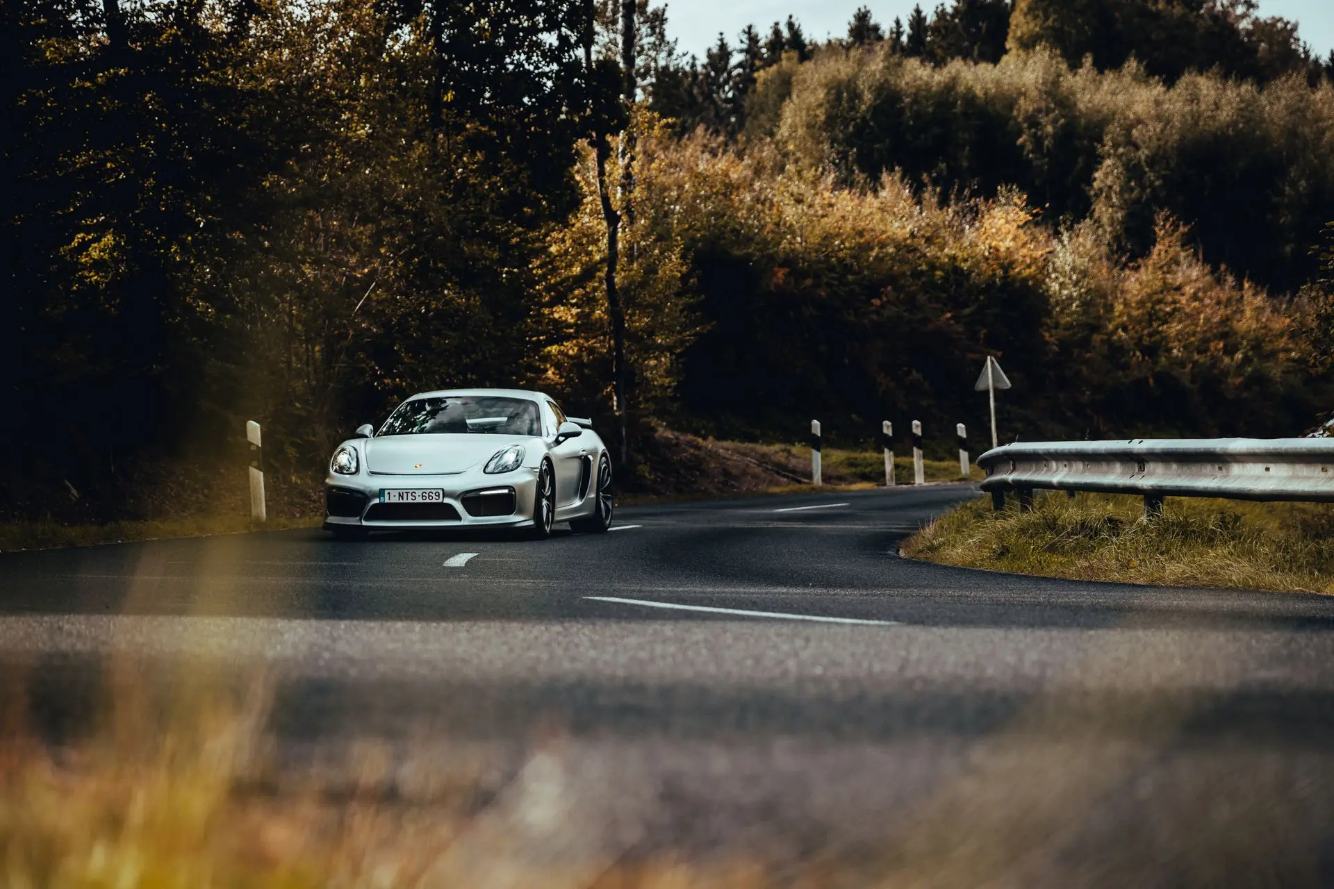 White Porsche Cayman