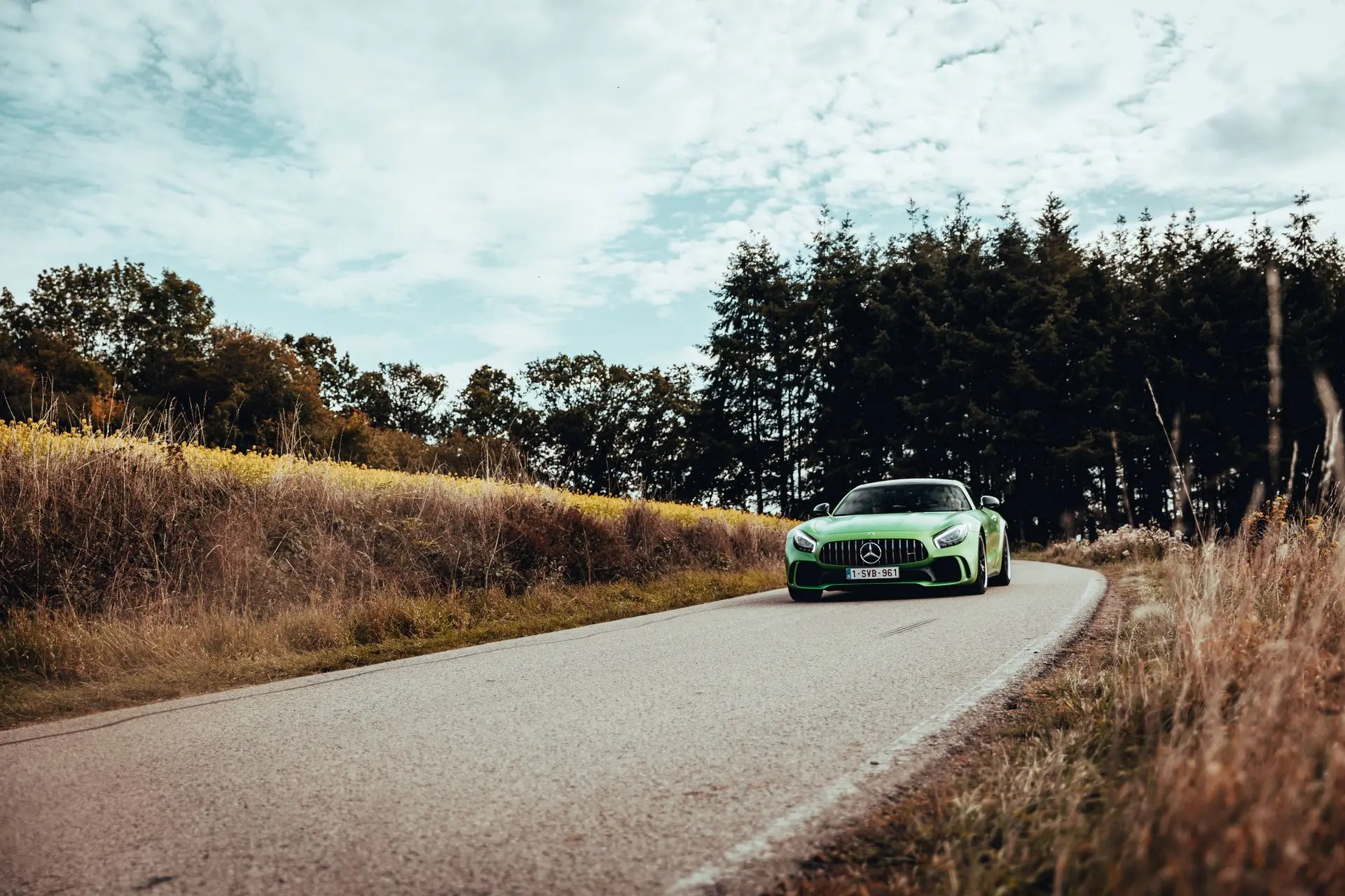 Green Mercedes-Benz GT AMG