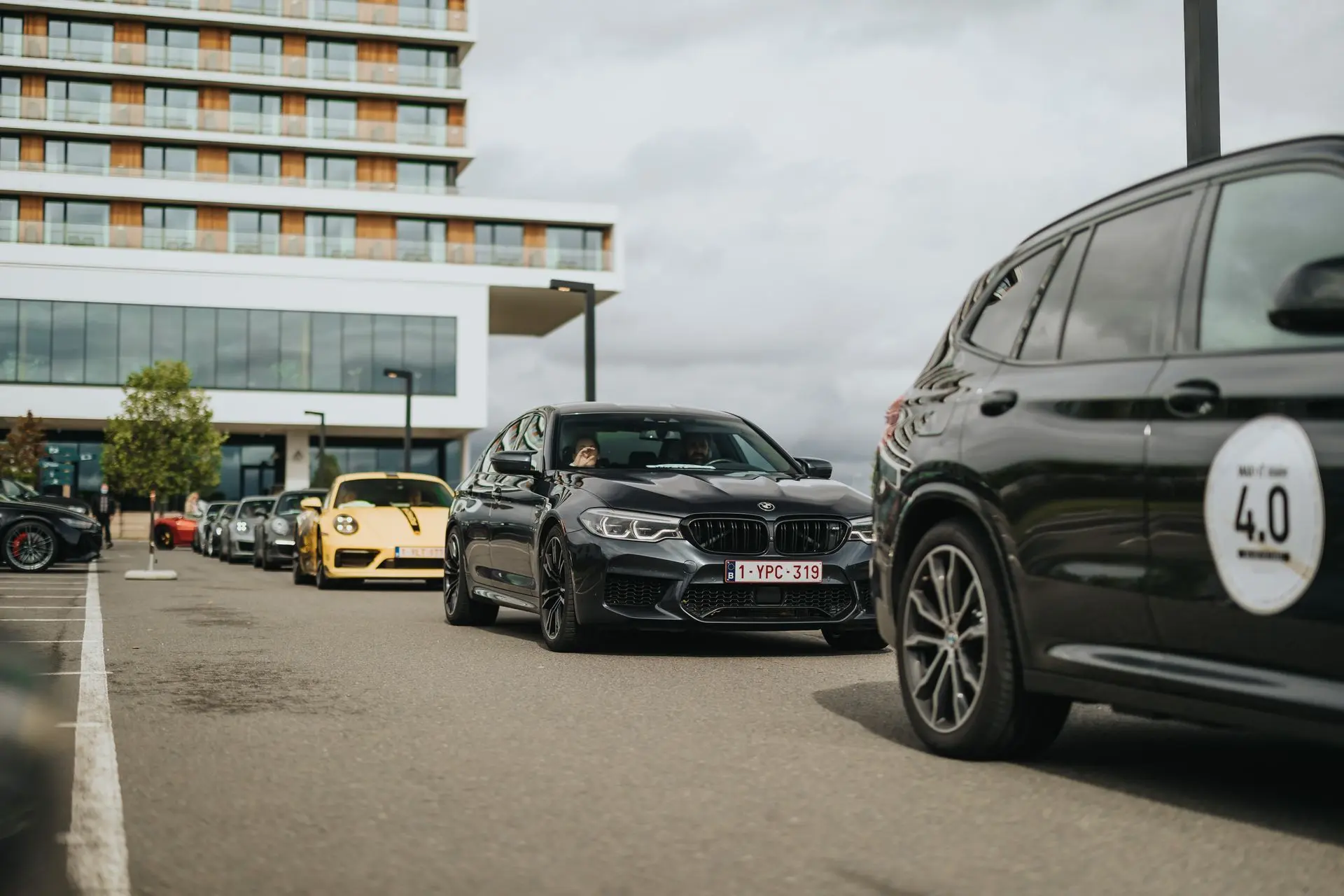 BMW m5 in a line of sports cars