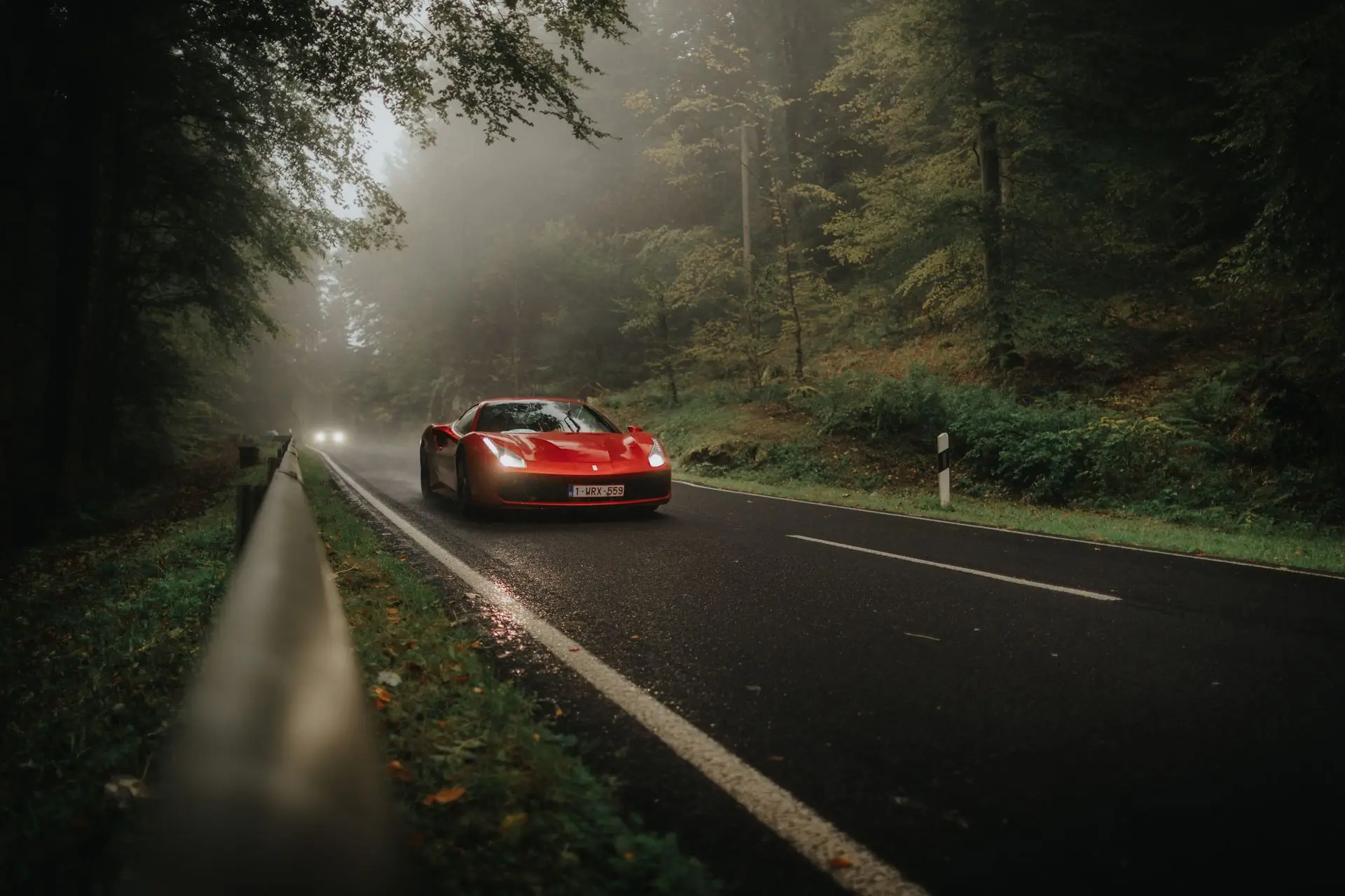 Ferrari 456 on wet road