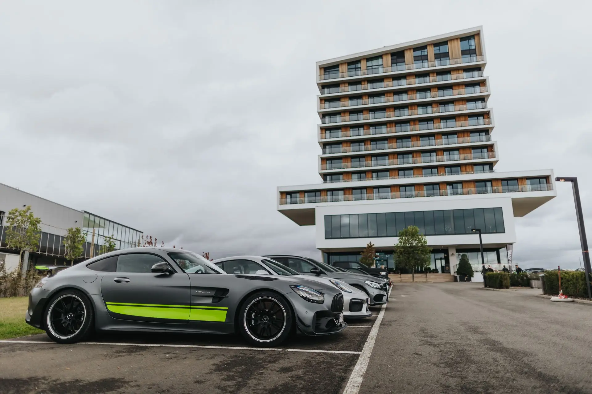 Matte gray Mercedes-Benz GT AMG