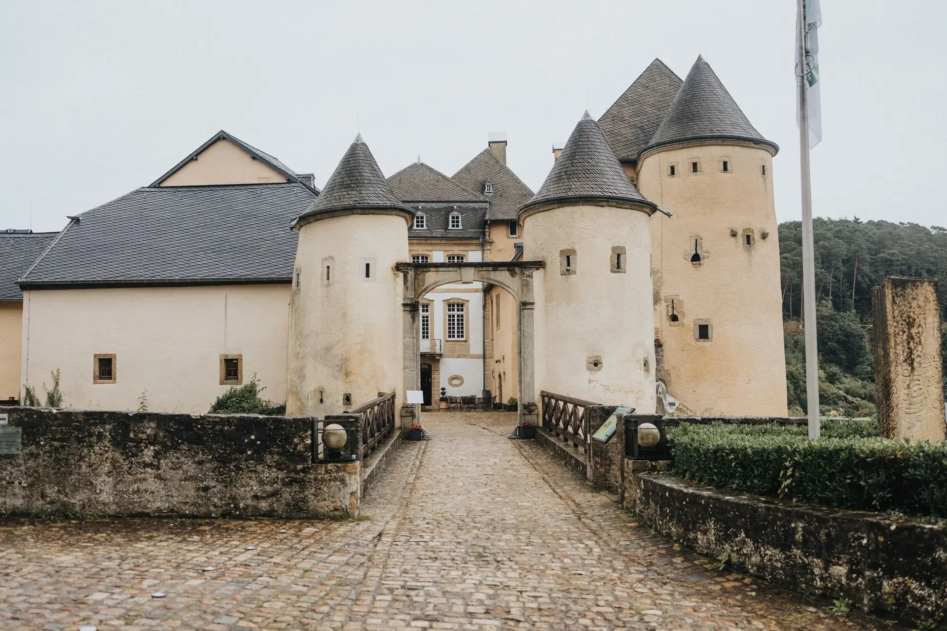 beautiful old castle in wet conditions
